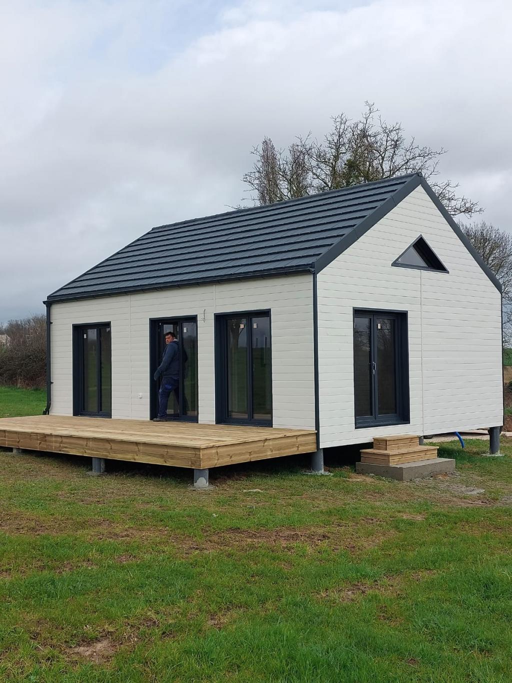 petite maison en bois en toiture 2 pans 58m²